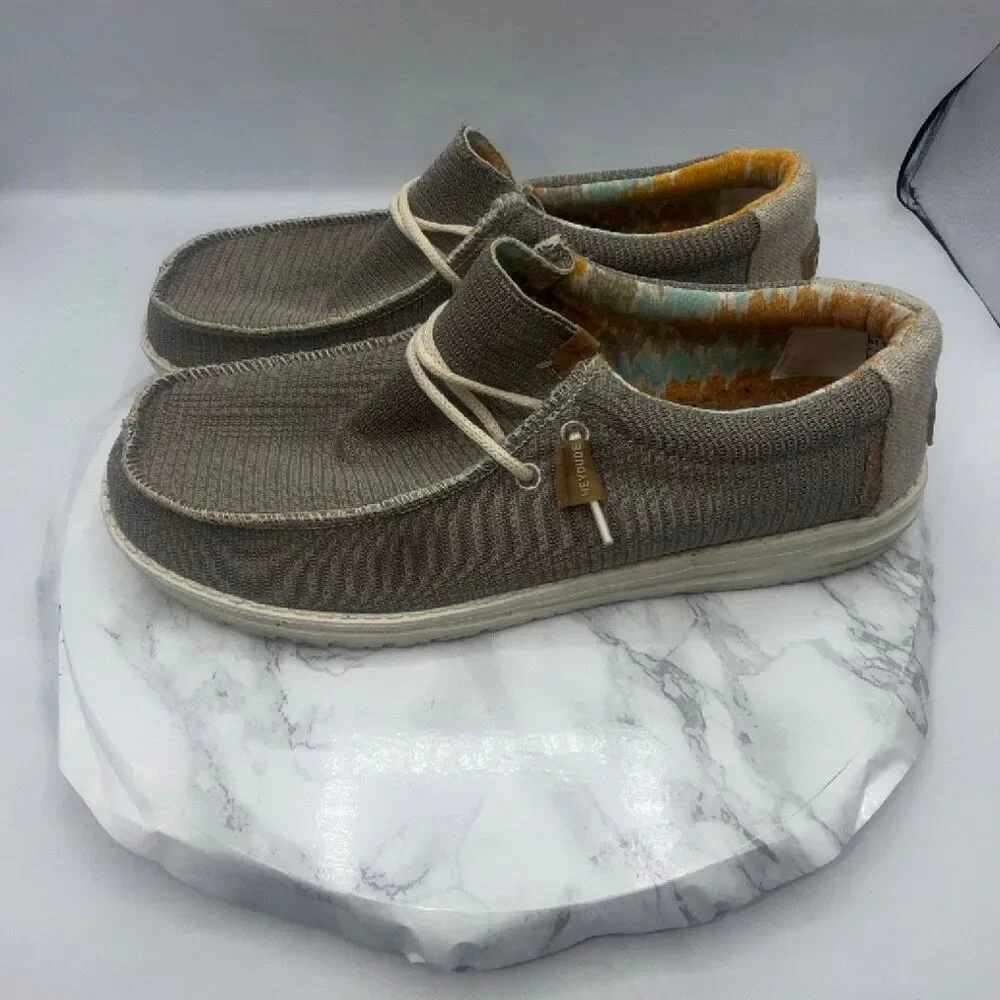 HEY DUDE Desert Brown Wally Eco Sox Shoes-12